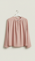 Blusa crepé rosa empolvado